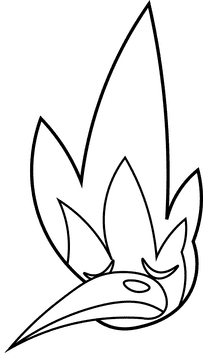 Phoenix Head black and white clipart