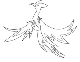 Phoenix black and white clipart