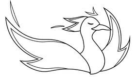 Phoenix black and white clipart
