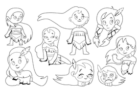 Pocahontas black and white vector