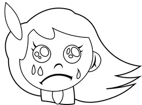 Pocahontas Head Crying black and white clipart