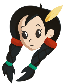 Pocahontas Head Tails clipart