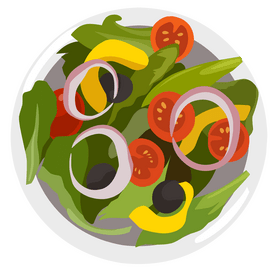 Healthy food salad clipart