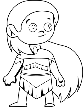 Pocahontas Stay black and white clipart