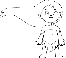 Pocahontas black and white clipart
