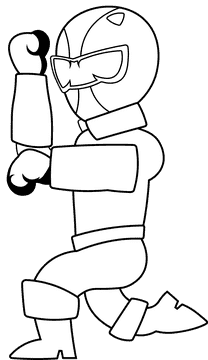 Power Rangers Black black and white clipart