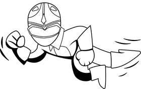 Power Rangers Blue black and white clipart