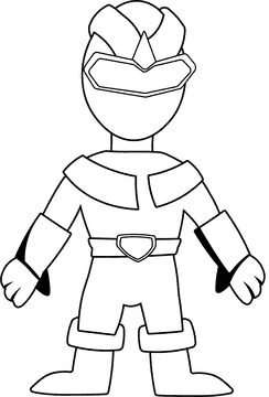 Power Rangers Blue black and white clipart