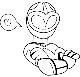 Power Rangers Pink black and white clipart