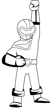 Power Rangers Red black and white clipart