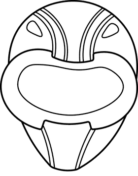 Power Rangers Red Head black and white clipart