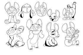 Stitch black and white vector