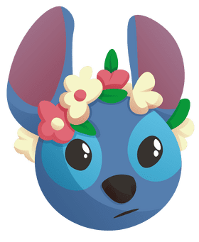 Stitch Head Flowers clipart
