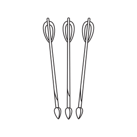 Archery arrow drawing black and white clipart