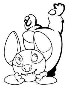 Stitch Upside Down black and white clipart