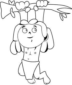 Tarzan Branch black and white clipart