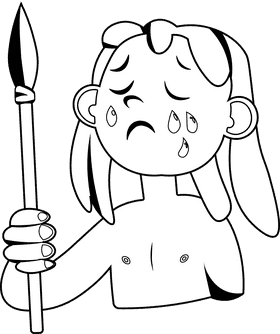 Tarzan Crying black and white clipart