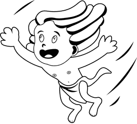 Tarzan Falls black and white clipart