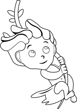 Tarzan Liana black and white clipart