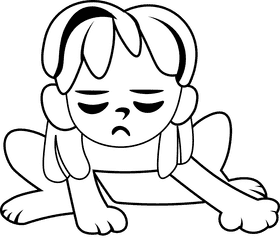 Tarzan Sitting black and white clipart