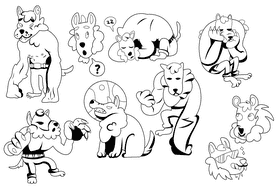 Werewolf black and white vector