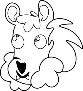 Werewolf Head black and white clipart