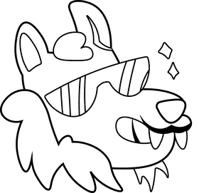 Werewolf Head black and white clipart
