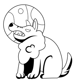 Werewolf Moon black and white clipart