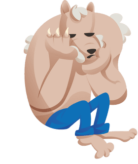 Werewolf Sitting clipart