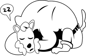 Werewolf Sleep black and white clipart