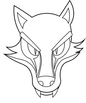 Werewolf Head black and white clipart