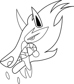 Werewolf Head Blood black and white clipart