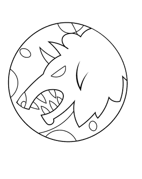 Werewolf Moon black and white clipart