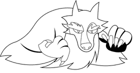 Werewolf black and white clipart