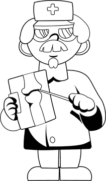 Xray Doctor black and white clipart