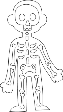 Xray Full Body black and white clipart