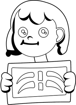 Xray Girl black and white clipart