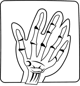 Xray Hand black and white clipart