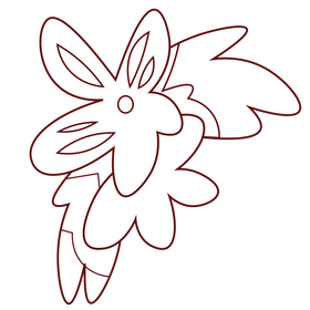 Bee flower black and white clipart