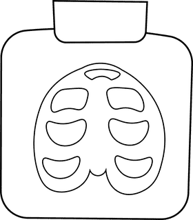 Xray Rib Cage black and white clipart