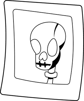Xray Scull black and white clipart