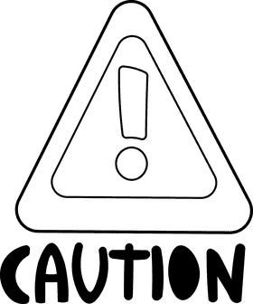 Xray Warning caution black and white clipart