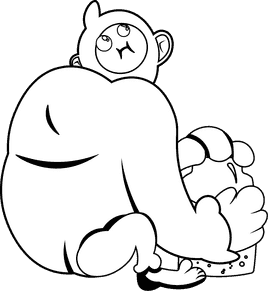 Yeti Jay Of Honey black and white clipart