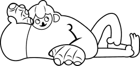Yeti Resting black and white clipart