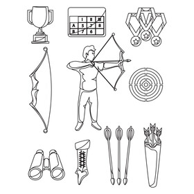 Archery icons set black and white vector