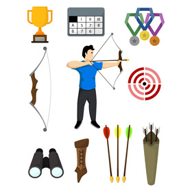 Archery icons set vector