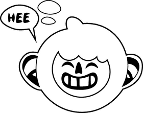 Yeti Smiling black and white clipart