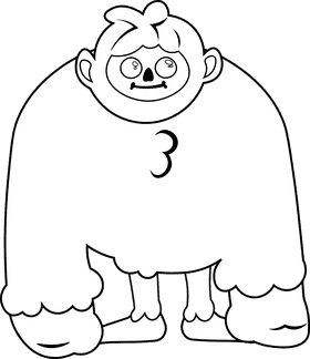 Yeti Staying black and white clipart