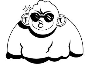Yeti Sunglasses black and white clipart