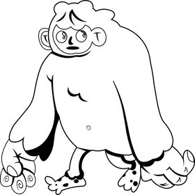 Yeti black and white clipart